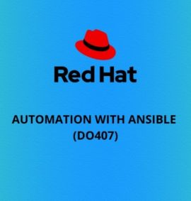 redhat logo with the course name on it Automation with Ansible (DO407)