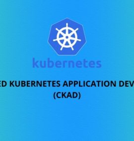 blue and green gradient with course name Certified Kubernetes Application Developer