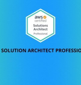 blue and green gradient with the course name AWS Solutions Architect Professional certification