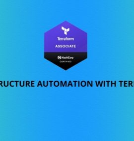 blue and green gradient with terraform logo and course name-Terraform Product Image